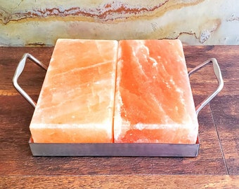 Himalayan Salt Brick or Tile set with or without Stainless Steel Holder SHIPS FREE and 1 lb Salt FREE! Fantastic Offer!