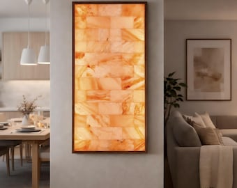 Himalayan Salt Wall Himalayan Salt Panels and Panes Himalayan Salt Frame Sauna Salt Wall Choose Size and Lighting