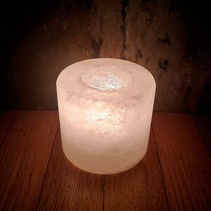 BEST SELLER Himalayan Salt Candle Holder Cylinder now in RARE White image 1