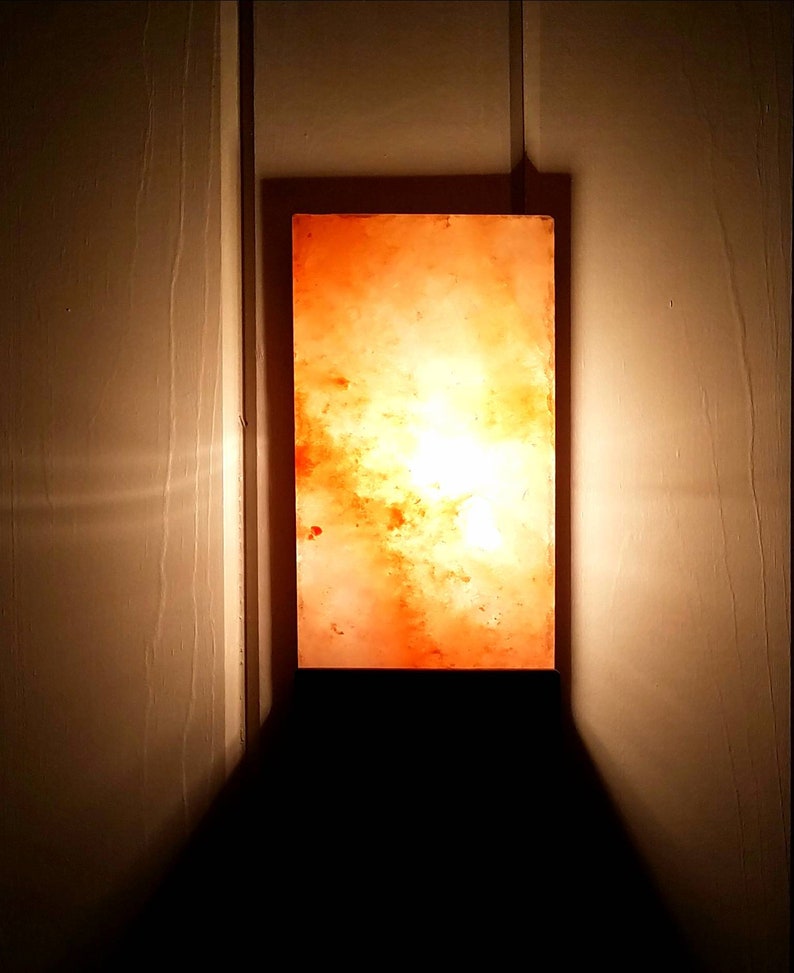 Himalayan Salt Lamp Sconce Black Walnut Sconce Etsy