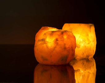 HUGE! Himalayan Salt Candle Holder Natural Crystal Candle Holder Singles or 2 pack