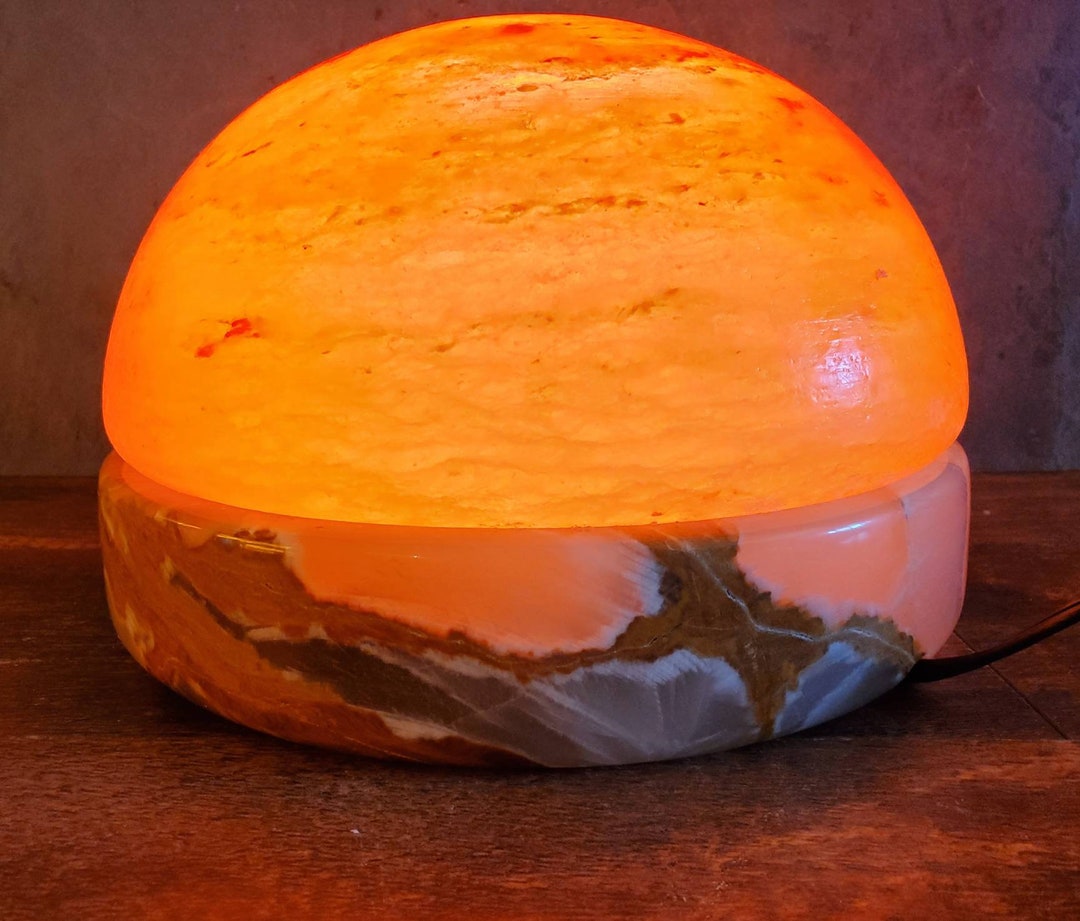 11 Himalayan Salt and Solid Onyx Lamp Detox Dome Foot and Hand Detox