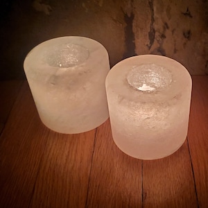 BEST SELLER Himalayan Salt Candle Holder Cylinder now in RARE White image 4