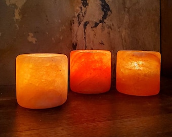 TOP SELLER! Himalayan Salt Candle Holder Cylinder Shape Candleholder