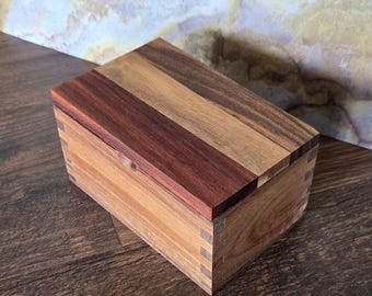 Acacia Wood Salt Cellar Spice Box Salt Box Salt and Pepper Box FREE SALT! Antibacterial Spice Storage!