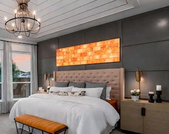Himalayan Salt Wall Himalayan Salt Panels and Panes Himalayan Salt Frame Sauna Salt Wall Choose Size and Lighting