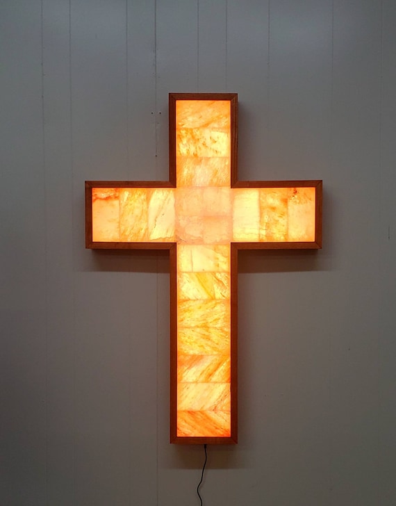 Himalayan Salt Cross Light Wall Hanging SALT and LIGHT Etsy UK