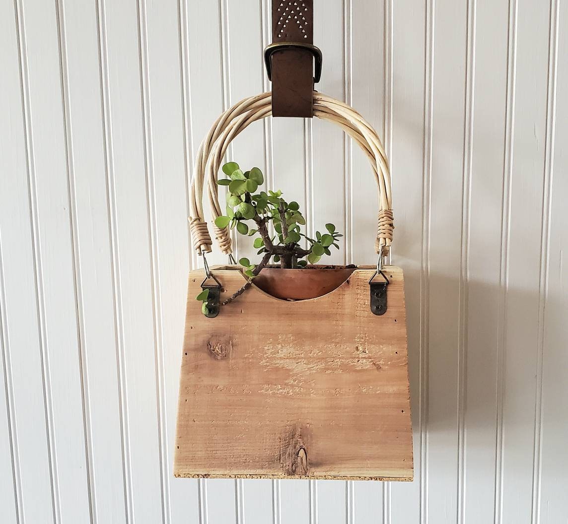 Reclaimed Wood Handbag Planters to Decoupage Planter to Paint Stain  Embellish Reclaimed Wood Decor 