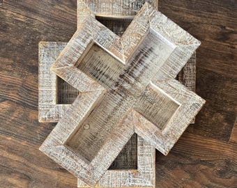 Set of 2 Cross Shaped Centerpiece Succulent Holder Table Display