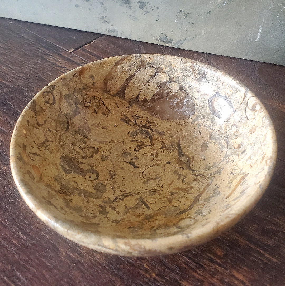 Fossilized Limestone Salt Bowl Ring Bowl Lather Bowl Gemstone Etsy