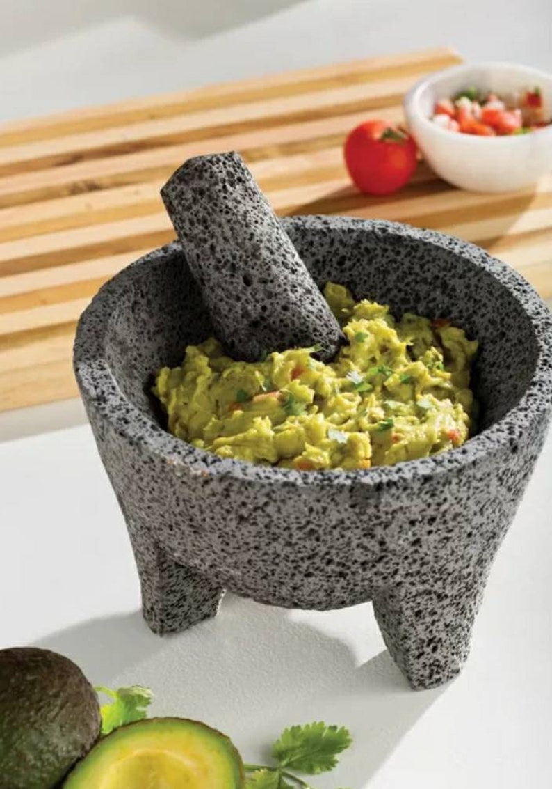 100 Authentic Lava Stone Mexican Molcajete Mortar and Pestle Etsy