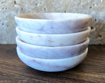 Calacatta Viola Matte Marble Wide Salt Bowl Spice Dish Prep Dish Serving Dish FREE HIMALAYAN SALT!