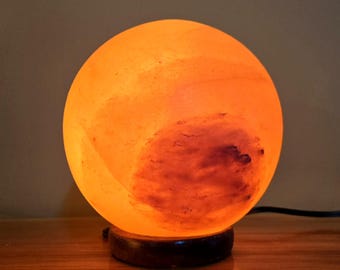 7" Himalayan Salt Globe Lamp Sphere Lamp Planet Lamp FREE SHIPPING to Continental US! Entitled "Solar Flare"