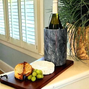 SUMMER ESSENTIAL! Gray Black Marble Wine Cooler Kitchen Tool Holder Free 4 oz Himalayan Salt SHIPPING Included