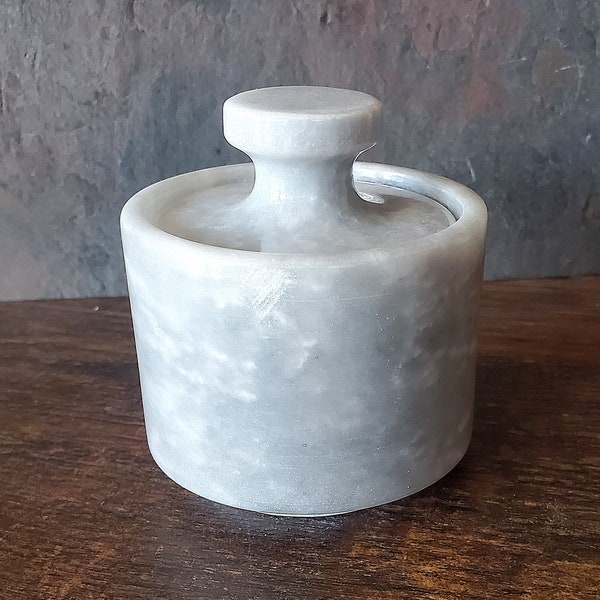 White Marble Mini Salt Cellar with FREE Himalayan Salt SINGLES