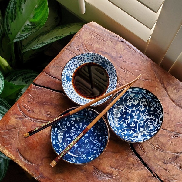 Adorable Set of 6 Japanese style sauce bowl kit dipping bowls salt bowls ramekins food prep bowls FREE Himalayan Salt and Recipes!