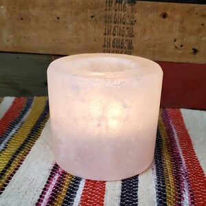 BEST SELLER Himalayan Salt Candle Holder Cylinder now in RARE White image 10