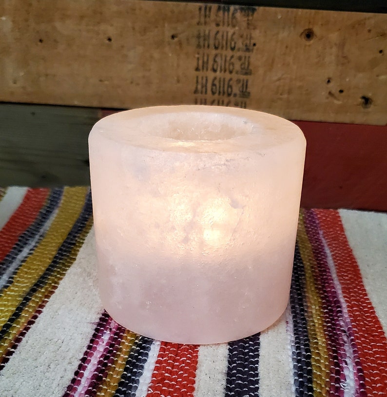 BEST SELLER Himalayan Salt Candle Holder Cylinder now in RARE White image 10