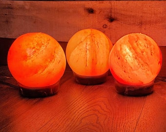 Himalayan Salt Luna Lamp 5" Globe Sphere FREE Dimmer Switch and FREE Shipping!