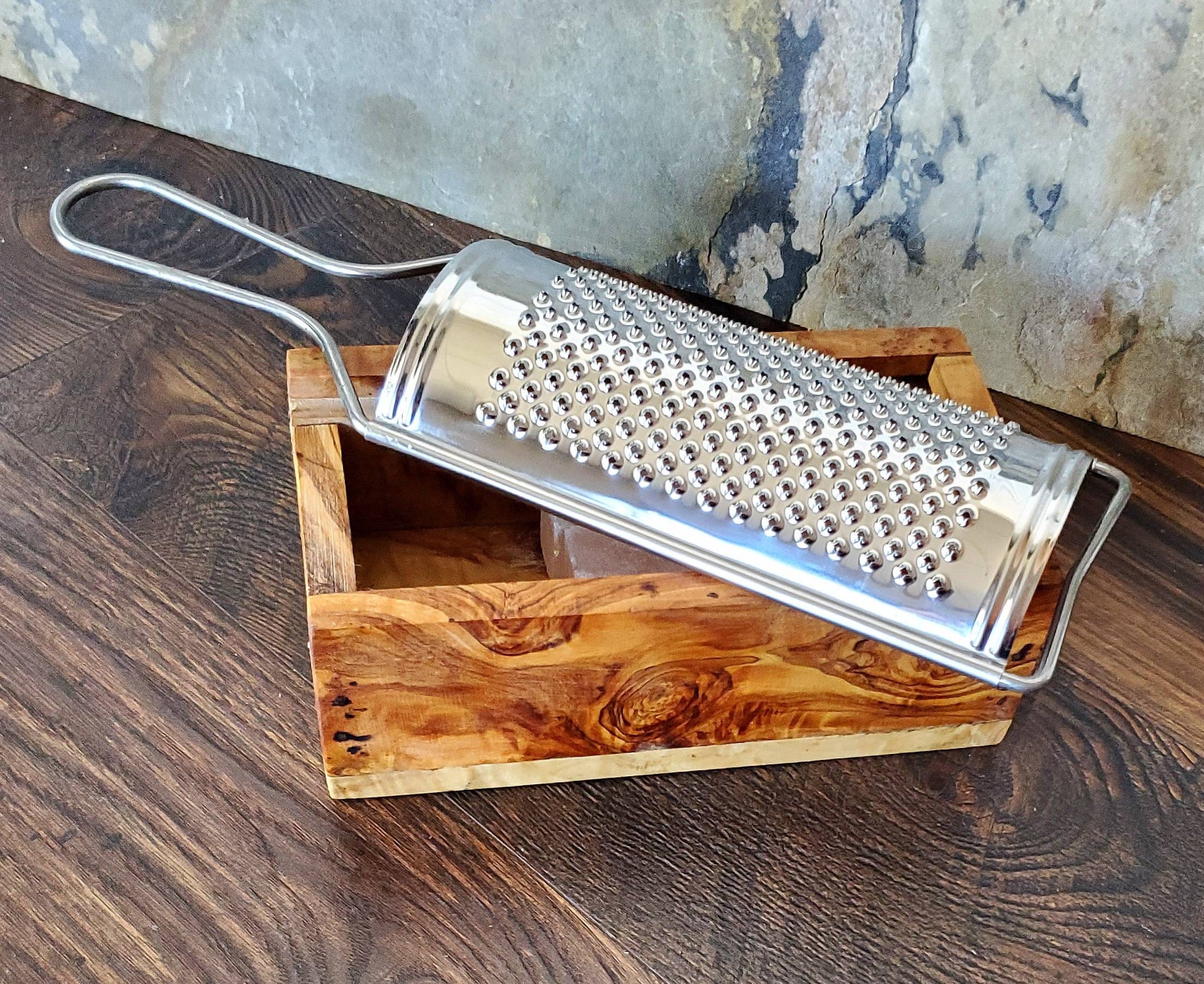 Italian Made Cheese Grater With Olive Wood Box Premium Italian Olive Wood  Sustainable Perfect for Hard Cheeses. 