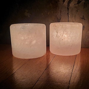 BEST SELLER Himalayan Salt Candle Holder Cylinder now in RARE White image 6