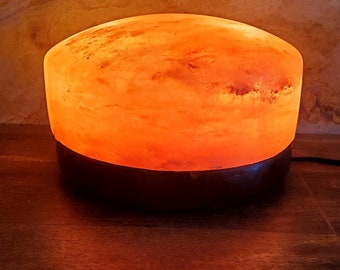 Himalayan Salt Lamp 11" Detox Dome Lamp Foot and Hand Detox MASSIVE! RARE! Dual Sockets for extra warmth Now with Free Shipping