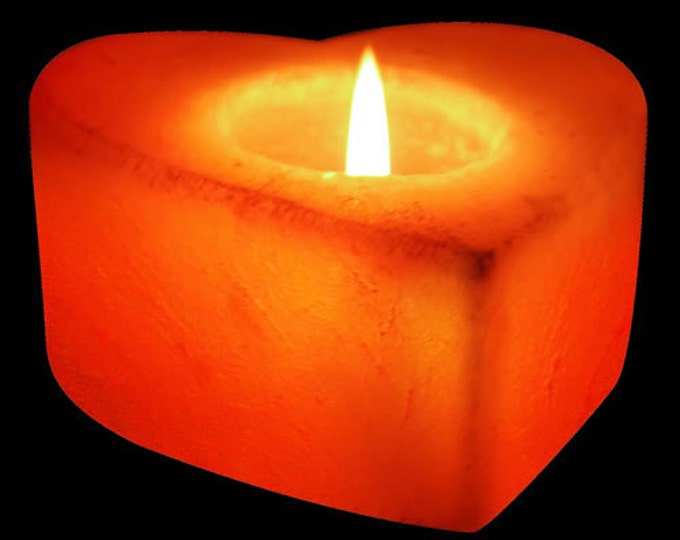 Himalayan Salt Candle Holder Crafted Heart Shape Candle Holder Etsy
