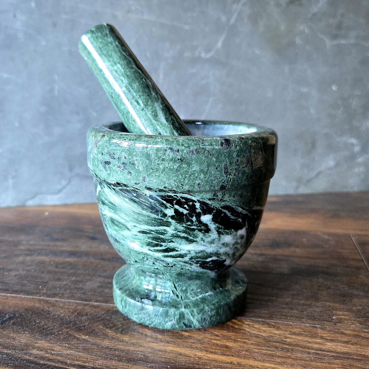 Green Marble RARE Natural Pattern Solid Stone Mortar & Pestle Salt Kit W/free Salt! Set GM6 - Etsy