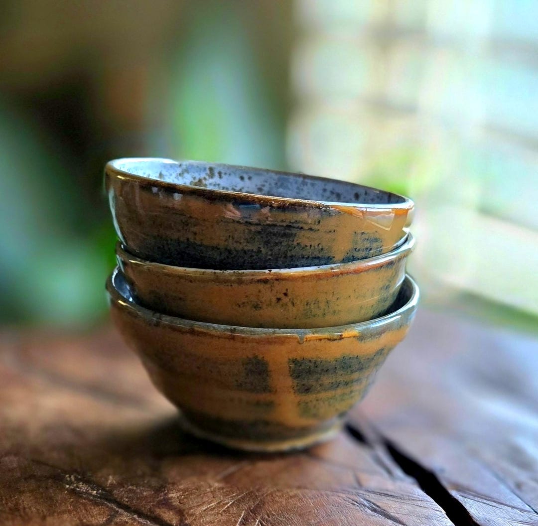 Set of Three Hand Thrown Pottery Bowls Sauce Dish Dipping Bowl Ramekin ...