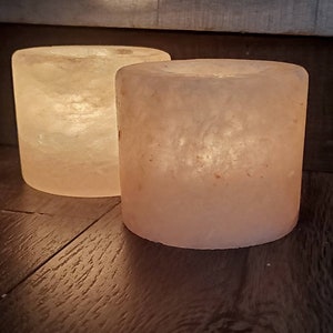 BEST SELLER Himalayan Salt Candle Holder Cylinder now in RARE White image 7