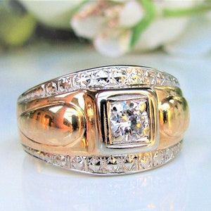 Art Deco Men's Diamond Ring 0.40ct Old Cut Diamond Antique - Etsy