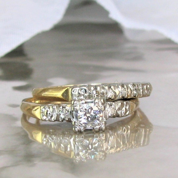 1970s Wedding Ring Set Etsy