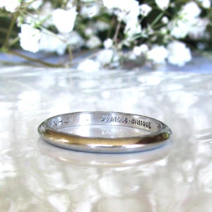 Vintage Platinum Wedding Band Ladies Wedding Ring Knife Edge Platinum Stacking Ring Dated 1950 Bridal Jewelry