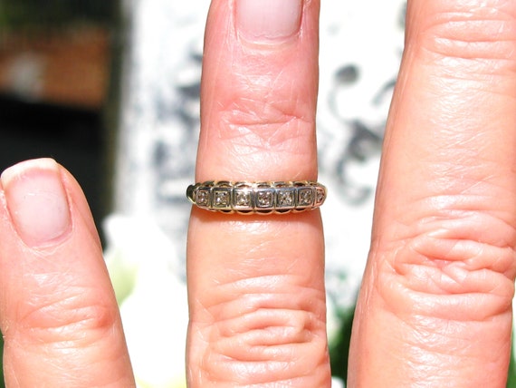Art Deco Diamond Wedding Ring Petite Diamond Anti… - image 9