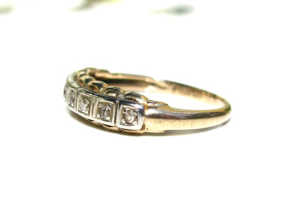 Art Deco Diamond Wedding Ring Petite Diamond Anti… - image 2