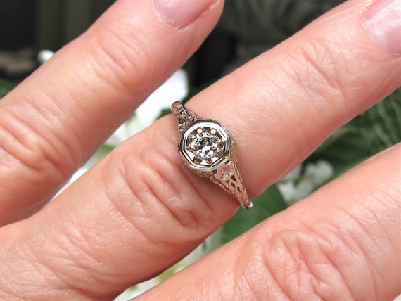 Stunning Antique Orange Blossom Diamond Engagement Ring