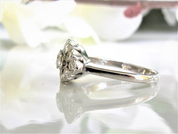 Vintage Engagement Ring Heart Motif Unique Engage… - image 4