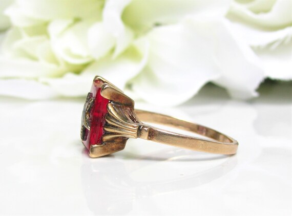 Vintage Order of the Eastern Star Ring Spinel OES… - image 6