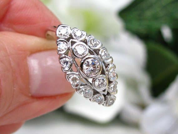 Vintage Engagement Ring Heart Motif Unique Engage… - image 7