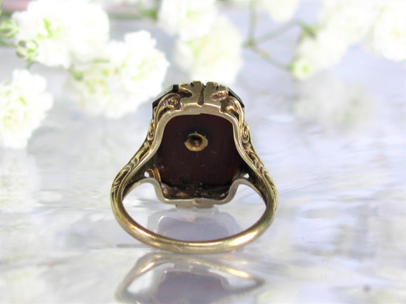 Antique Edwardian Onyx & Diamond Accent Ring Orna… - image 3