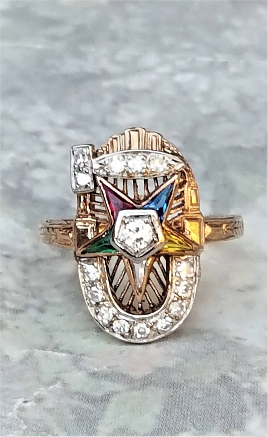 Vintage Order of the Eastern Star Ring Past Worthy Matron OES | Etsy