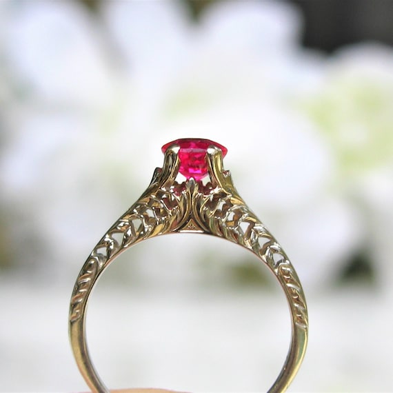 Filigree ruby shop ring