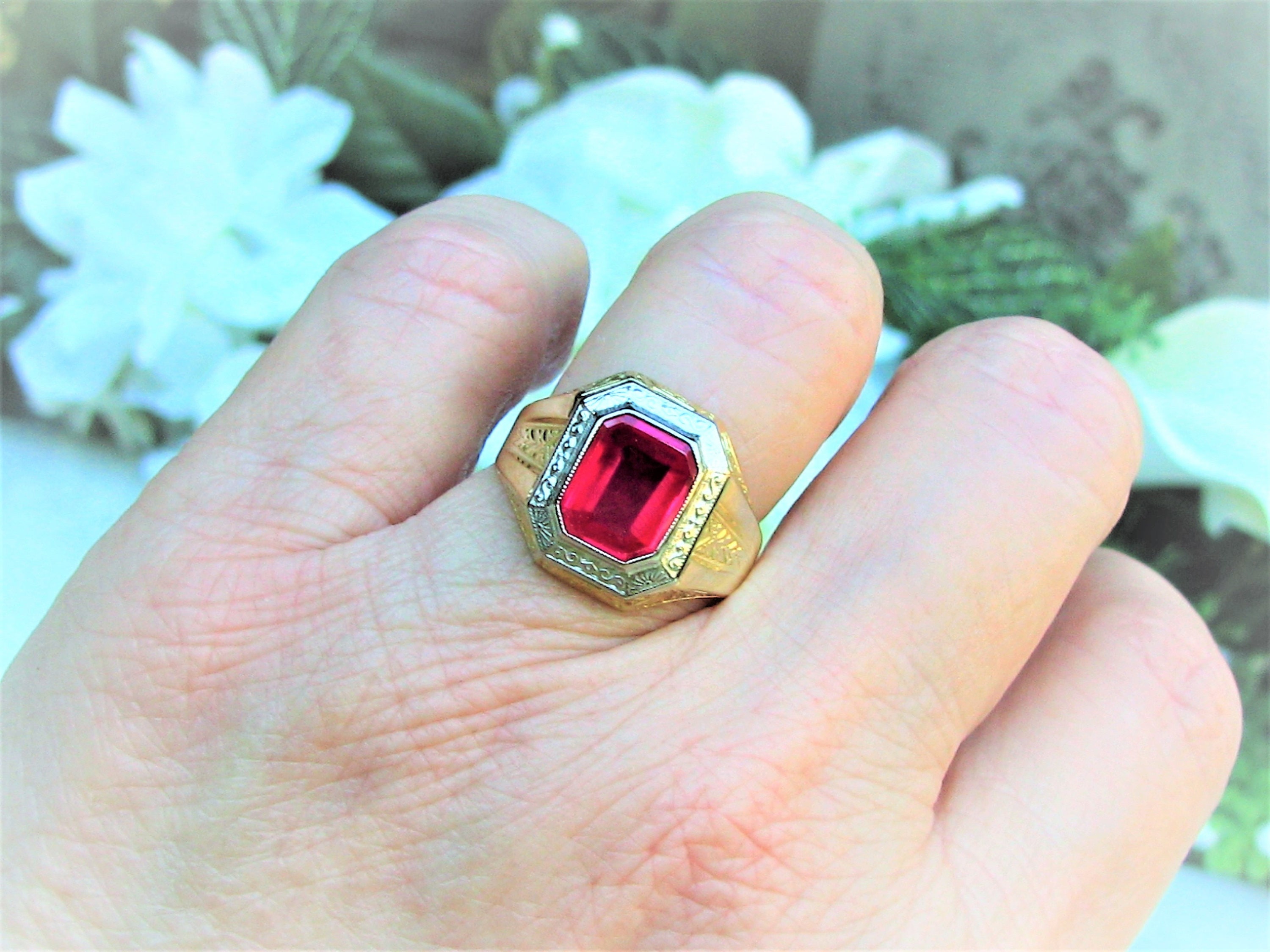 Antique Art Deco Ostby Barton Maltese Cross Ring Rare Historical