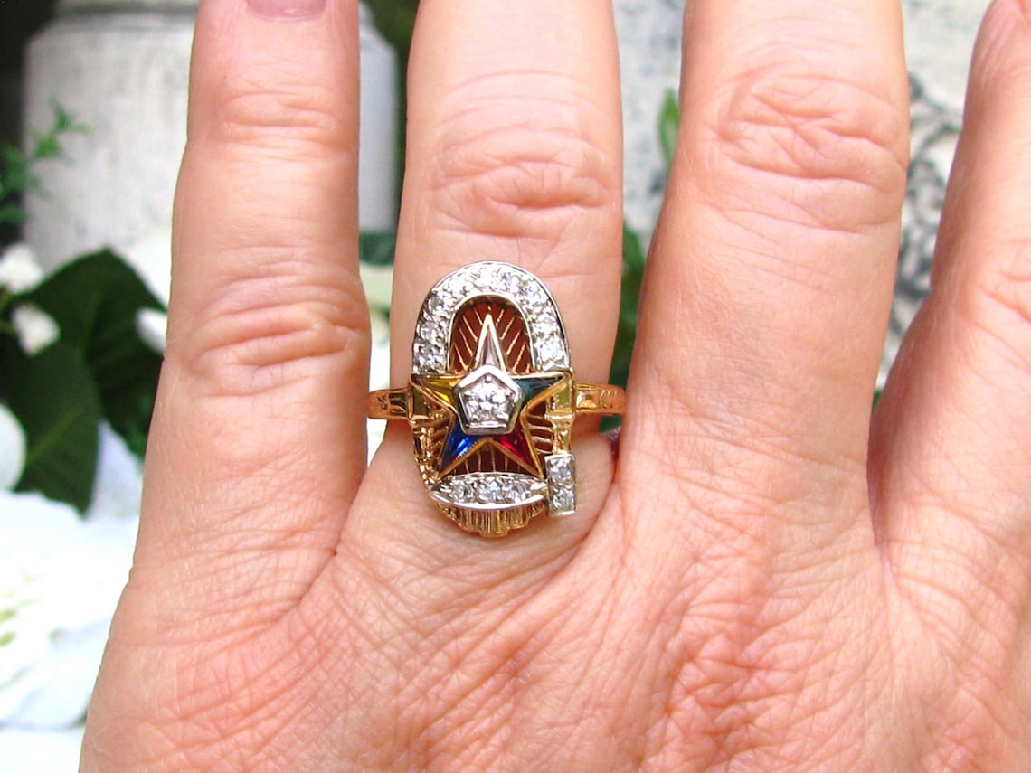 Vintage Order of the Eastern Star Ring Past Worthy Matron OES | Etsy