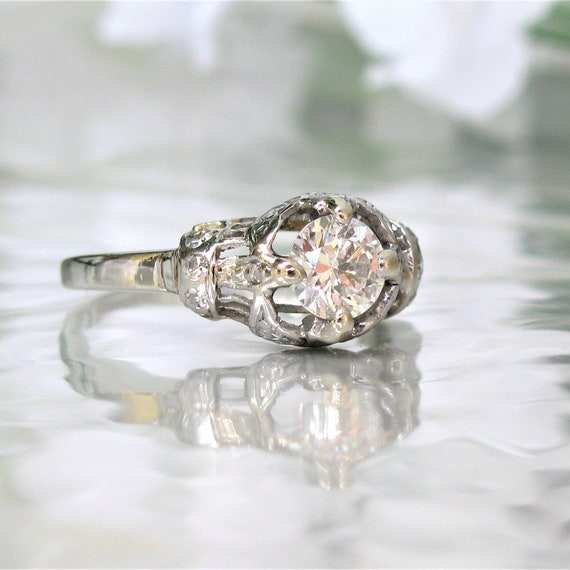 Vintage-Inspired Diamond Solitaire Engagement Ring – www.igorman.com