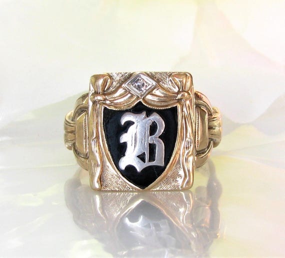 ◆NEW◆Biella Vintage◆ DIAMOND SIGNET リング Mini Diamond Signet Ring | 18k Gold Plated Ring - Biella Vintage