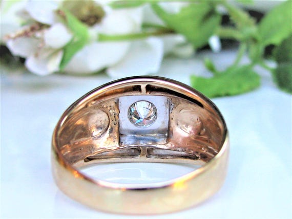 Art Deco Men's Diamond Ring 0.40ct Old Cut Diamon… - image 4