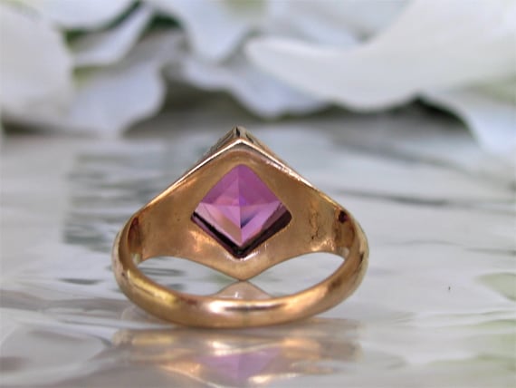 Vintage Pink Sapphire Ring Alternative Unique Eng… - image 10