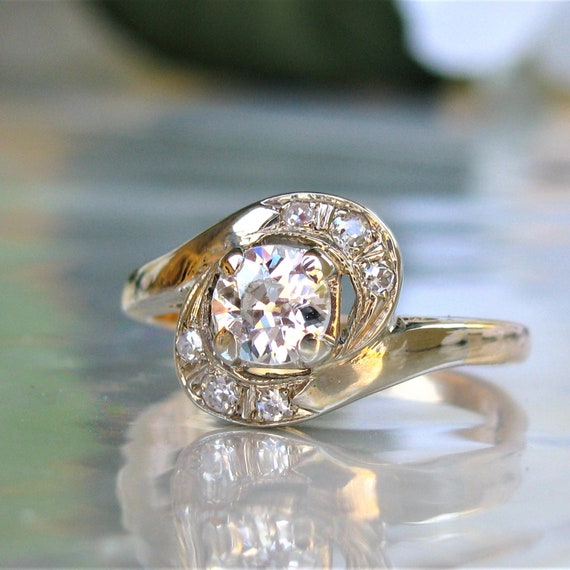 Anillo de compromiso antiguo Antiguo de bodas de - Etsy