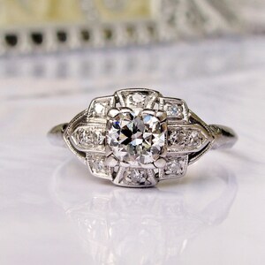 Reserved for Jill!*****Antique Engagement Ring Old Transitional Cut Diamond Platinum Art Deco Ring Bridal Jewelry GIA Gemologist Appraisal